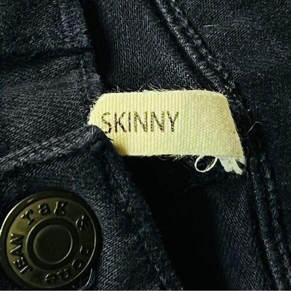 Rag & Bone Skinny Racing Stripe Jeans Navy Blue Orange Size 24 - Picture 4 of 6